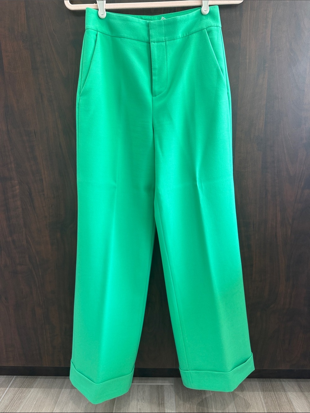 Alice + Olivia Bright Emerald Wide-Leg Trousers